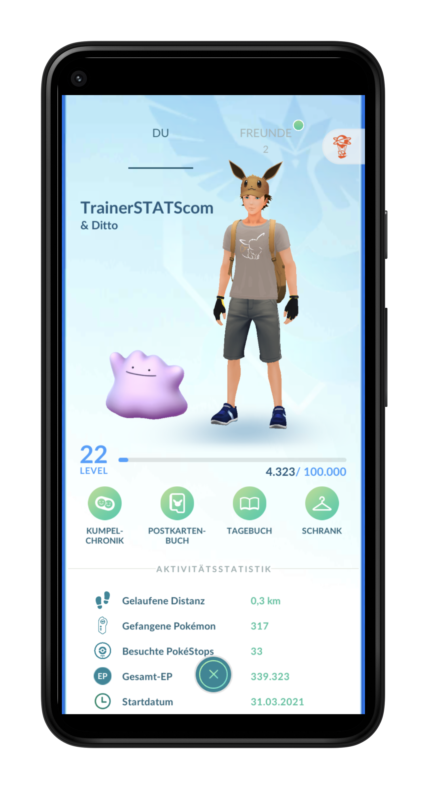Trainer Account Screen
